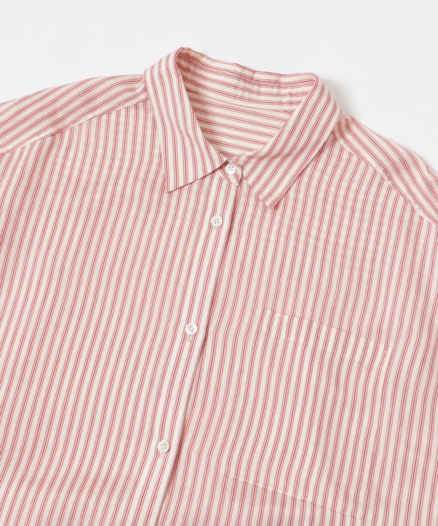 URBAN RESEARCH「new basic　レーヨンシルクストライプオーバーシャツ」|シャツ・ブラウス|