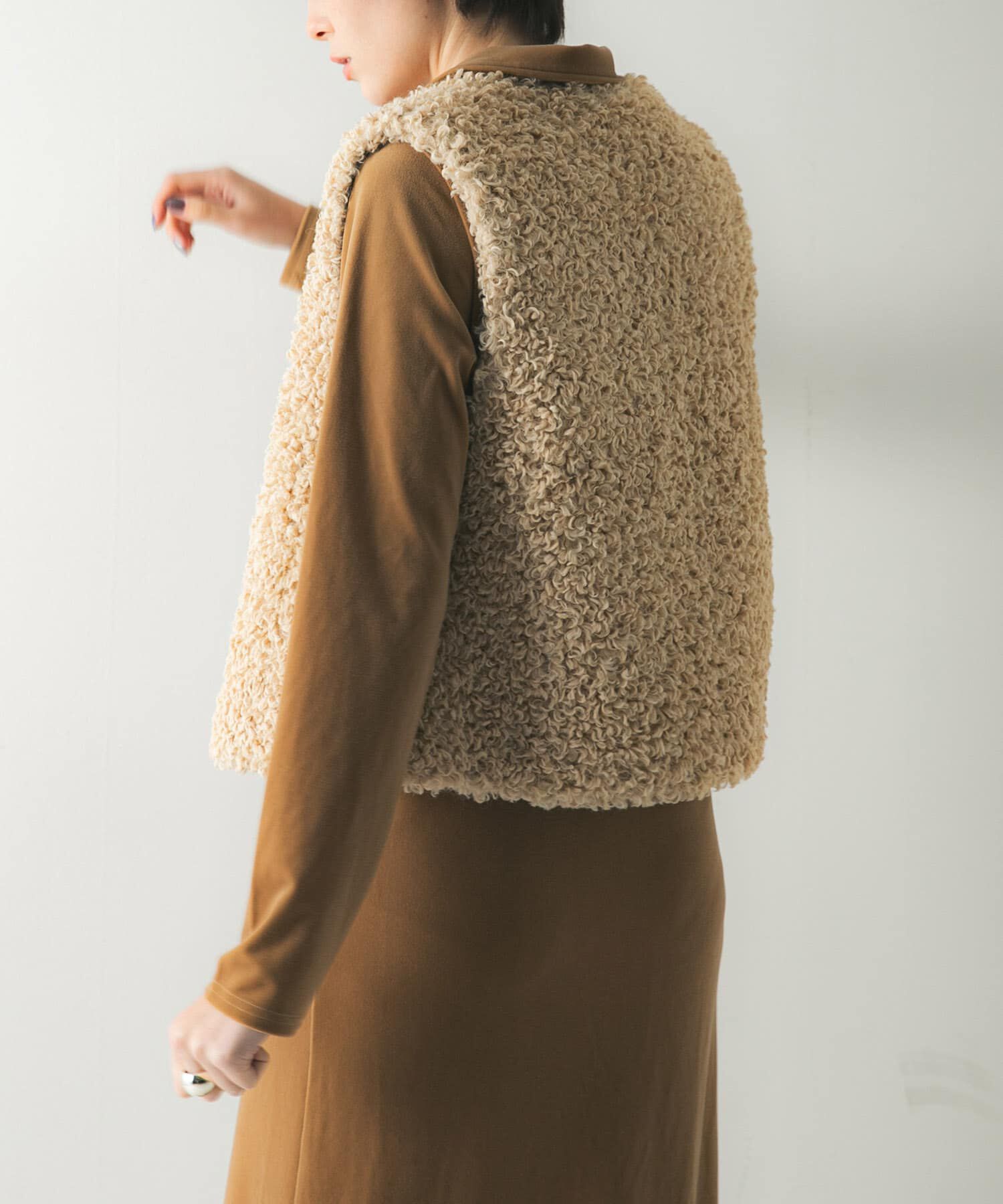 URBAN RESEARCH「ECOPELカーリーファーベスト」|ベスト・ジレ|