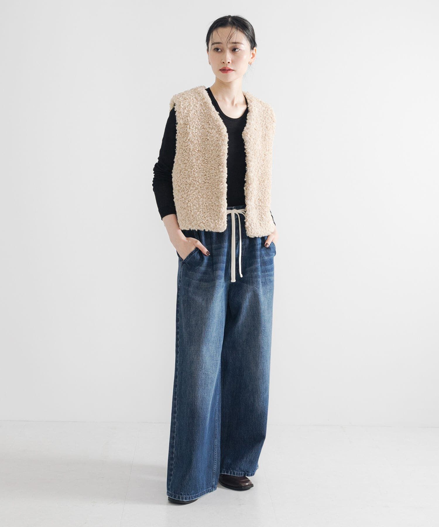 URBAN RESEARCH「ECOPELカーリーファーベスト」|ベスト・ジレ|