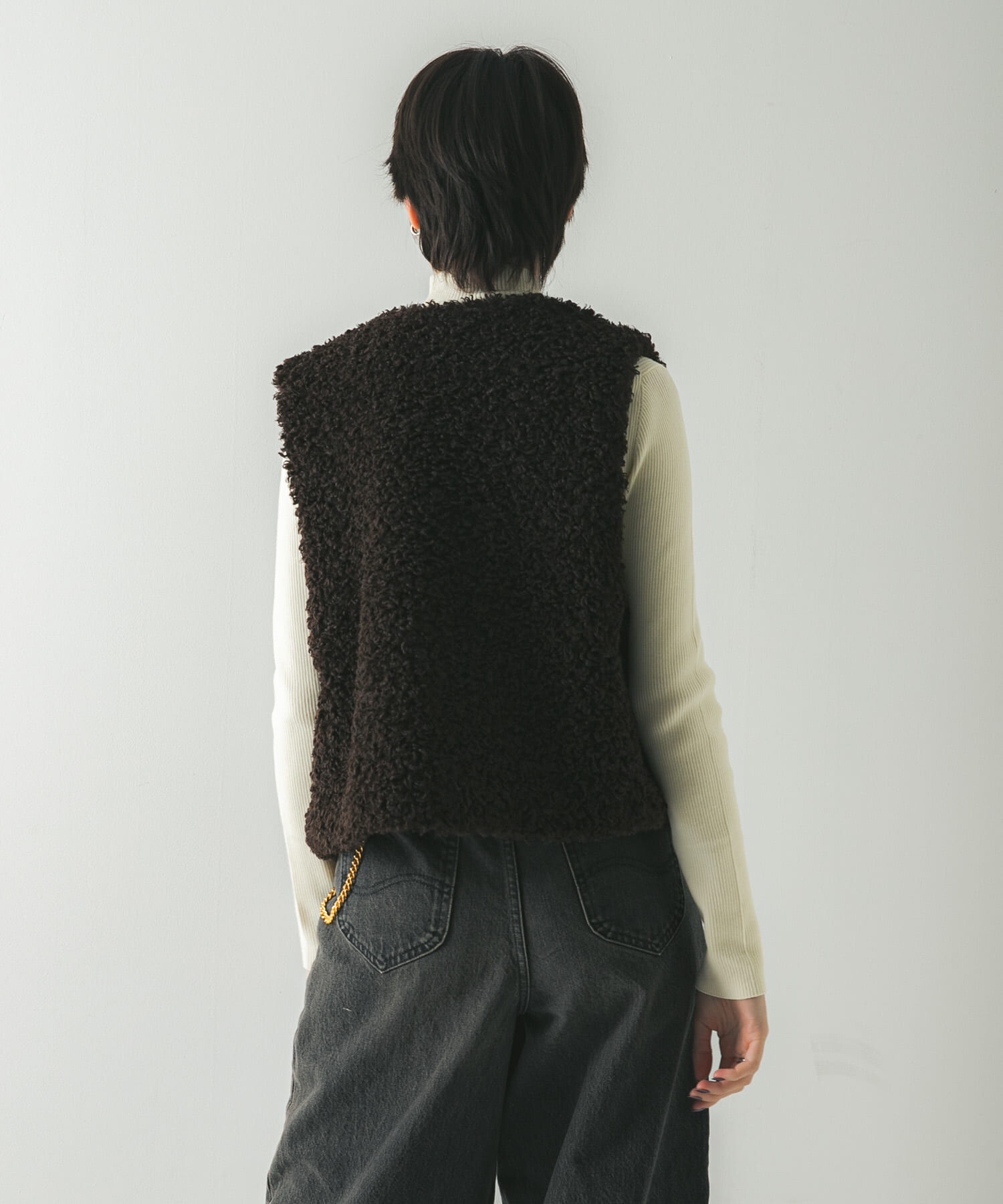 URBAN RESEARCH「ECOPELカーリーファーベスト」|ベスト・ジレ|