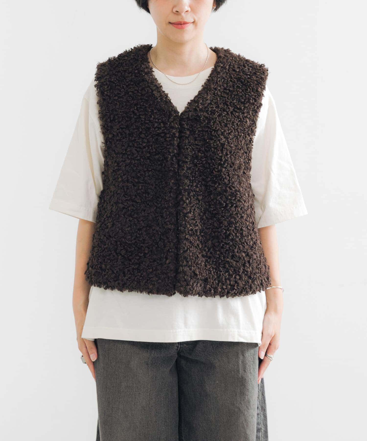URBAN RESEARCH「ECOPELカーリーファーベスト」|ベスト・ジレ|