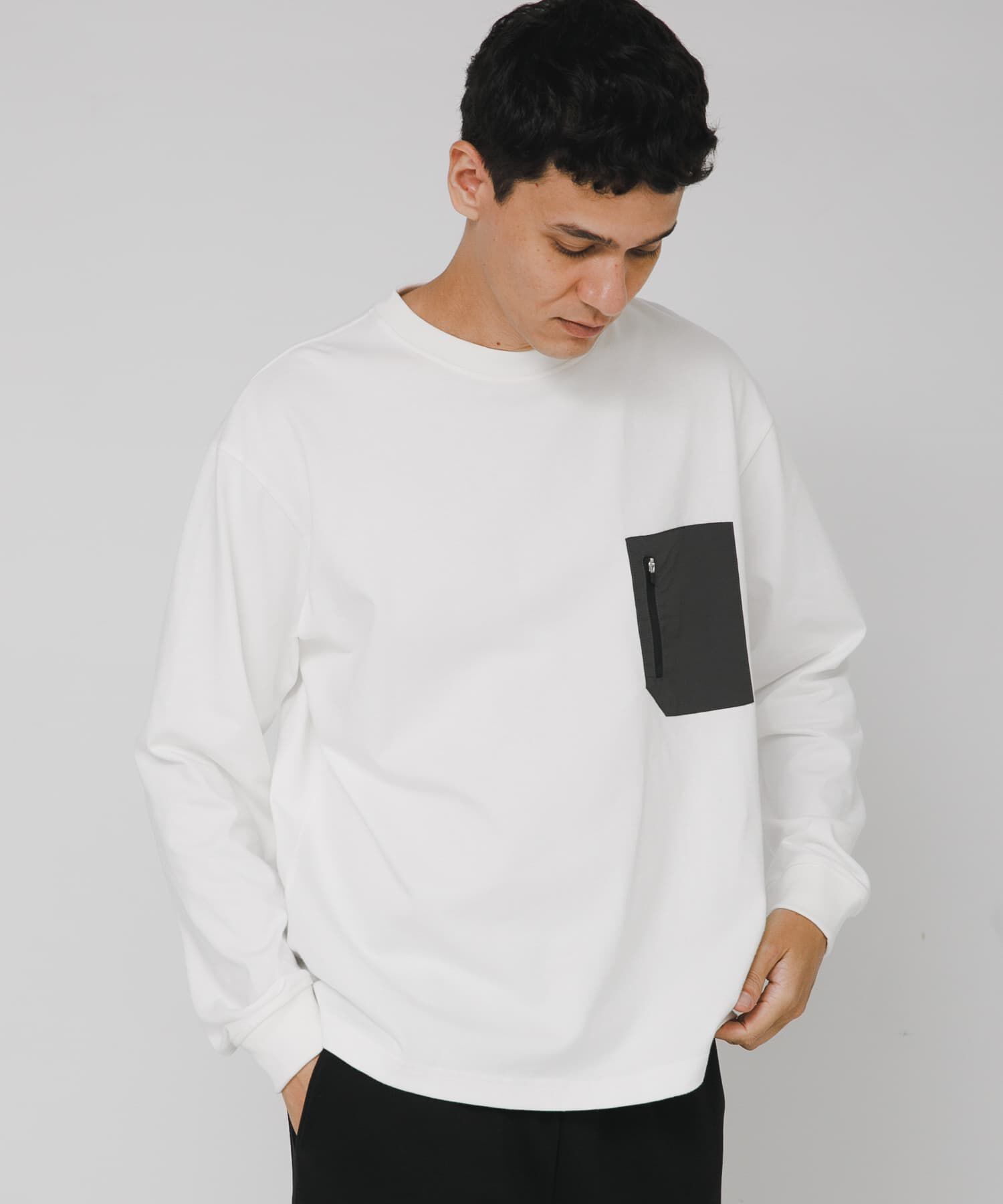 Sonny Label 「ヘビーウェイトナイロン布帛ポケットロングスリーブTシャツ」|Tシャツ・カットソー|