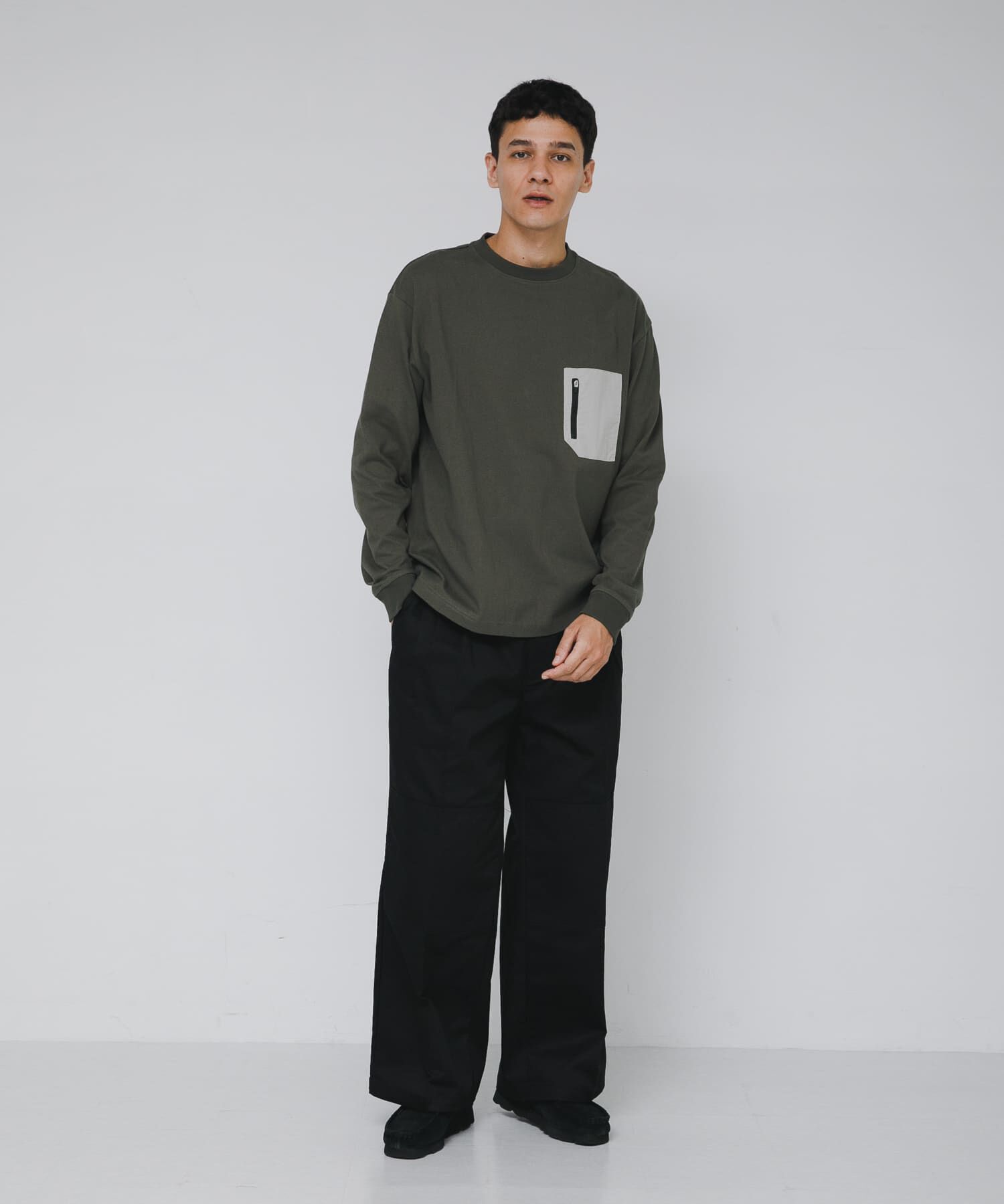 Sonny Label 「ヘビーウェイトナイロン布帛ポケットロングスリーブTシャツ」|Tシャツ・カットソー|