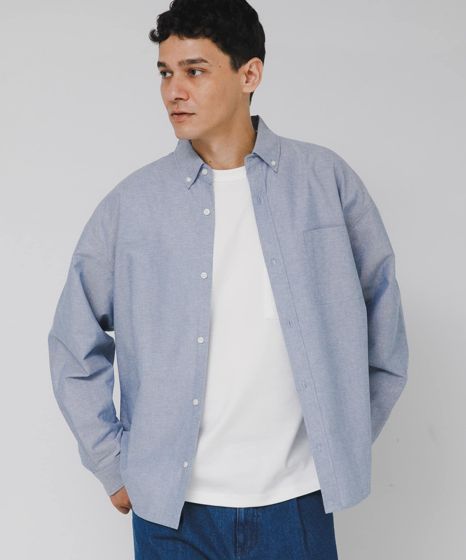 Sonny Label 「抗菌オックスボタンダウンオーバーシャツ」|シャツ・ブラウス|ライトブルー