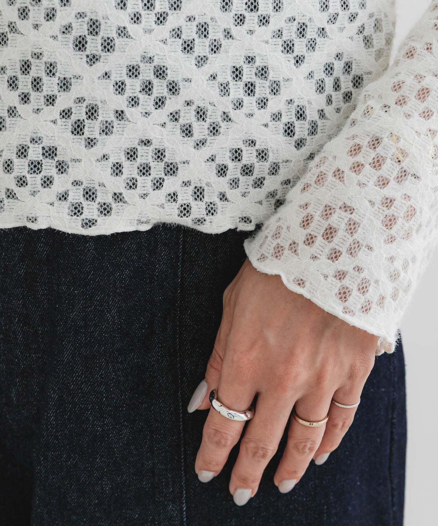 URBAN RESEARCH ROSSO「F by ROSSO　起毛ストレッチレースプルオーバー」|Tシャツ・カットソー|