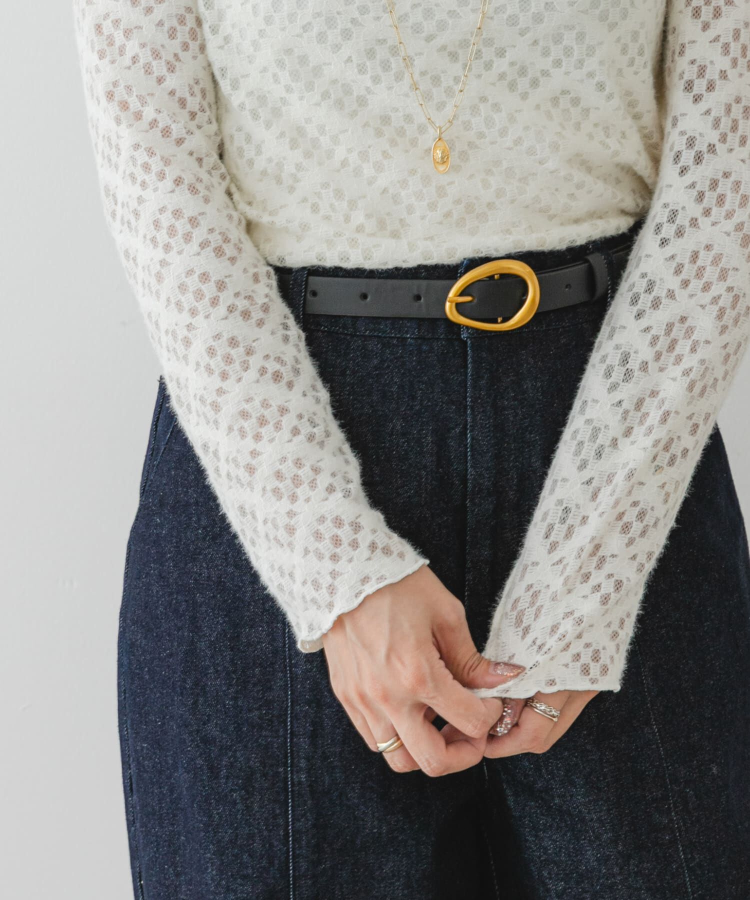 URBAN RESEARCH ROSSO「F by ROSSO　起毛ストレッチレースプルオーバー」|Tシャツ・カットソー|