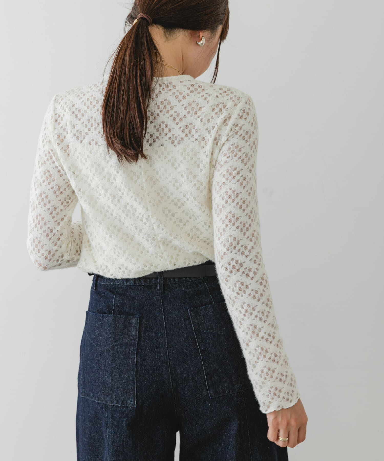 URBAN RESEARCH ROSSO「F by ROSSO　起毛ストレッチレースプルオーバー」|Tシャツ・カットソー|