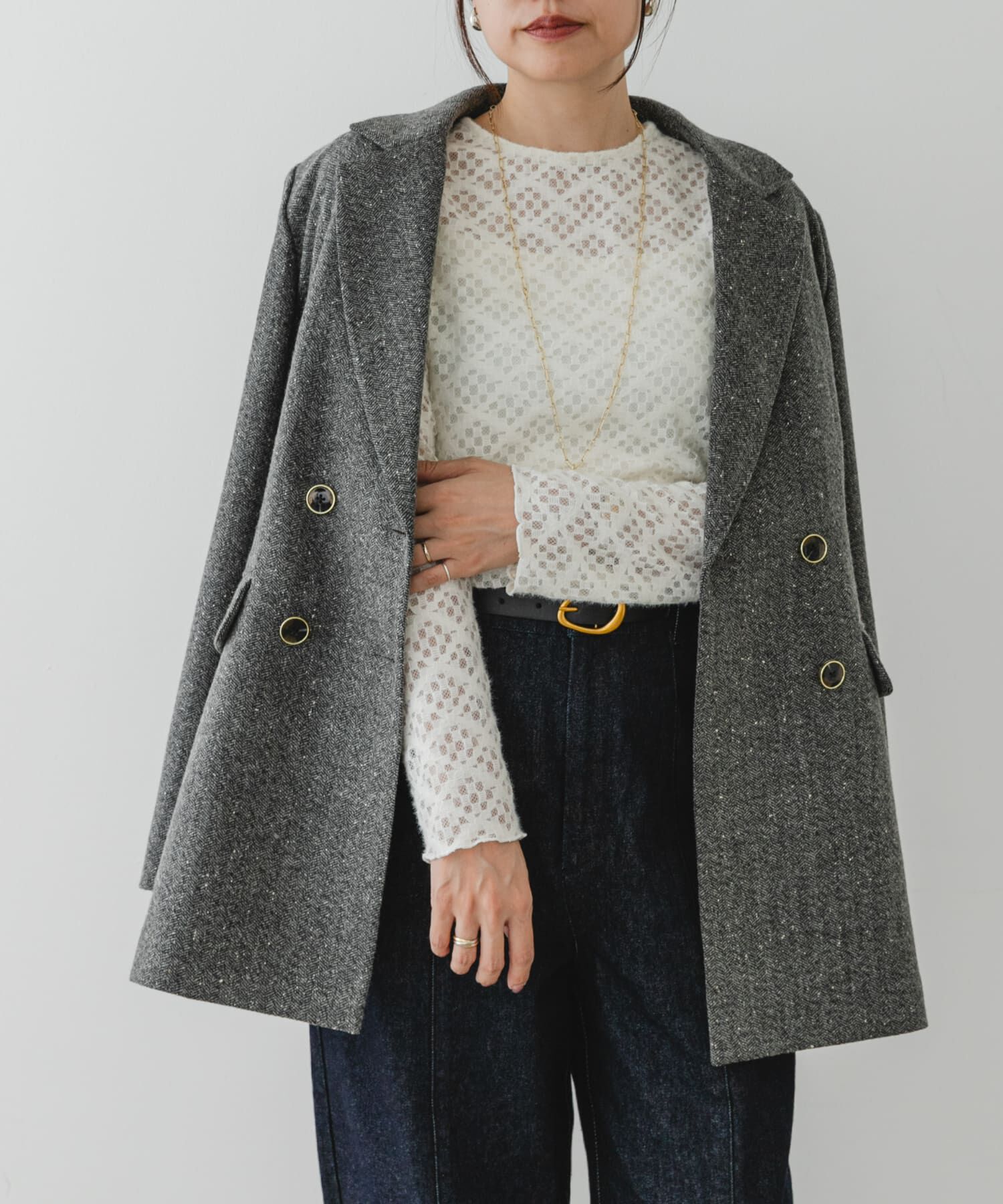 URBAN RESEARCH ROSSO「F by ROSSO　起毛ストレッチレースプルオーバー」|Tシャツ・カットソー|