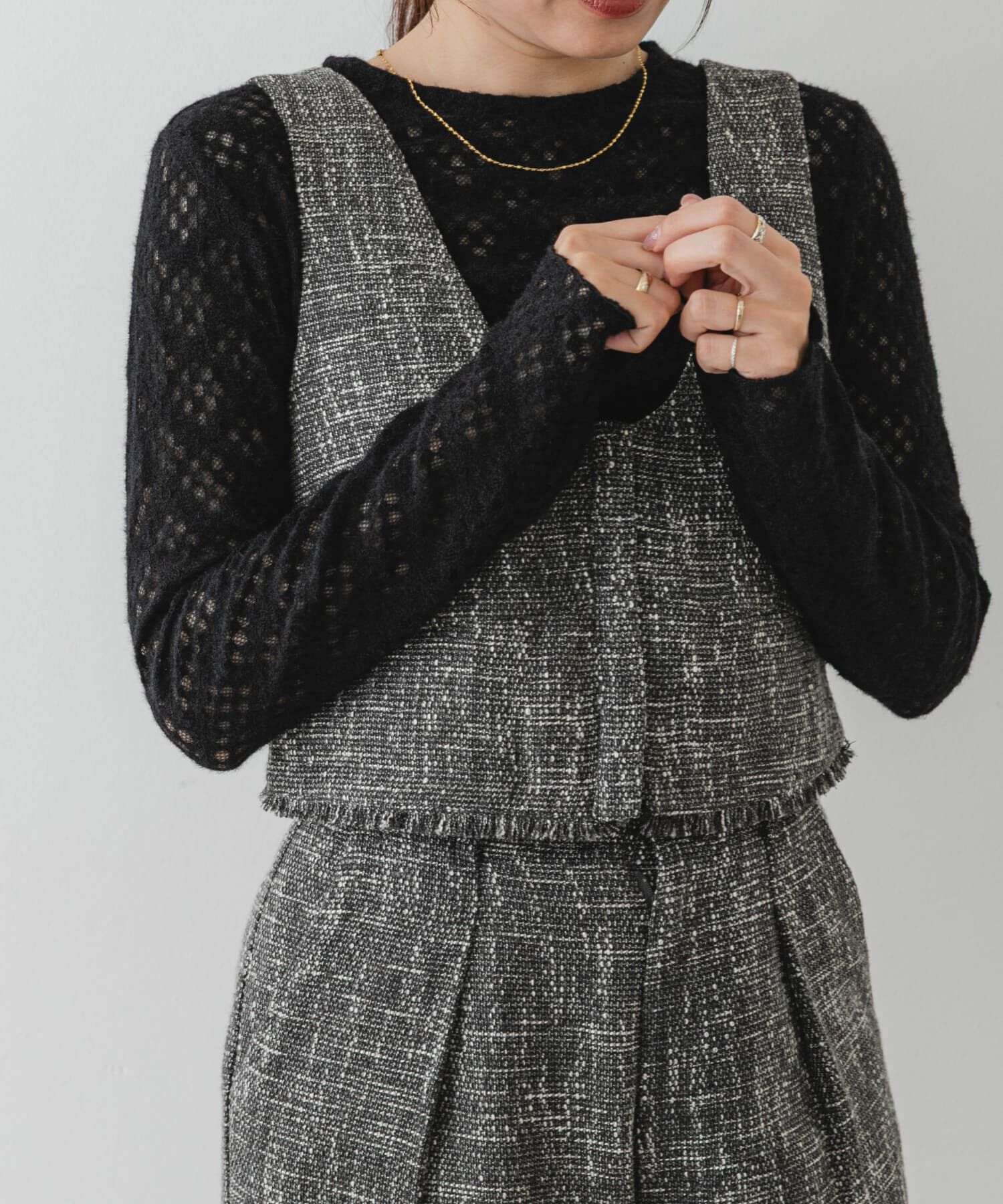 URBAN RESEARCH ROSSO「F by ROSSO　起毛ストレッチレースプルオーバー」|Tシャツ・カットソー|