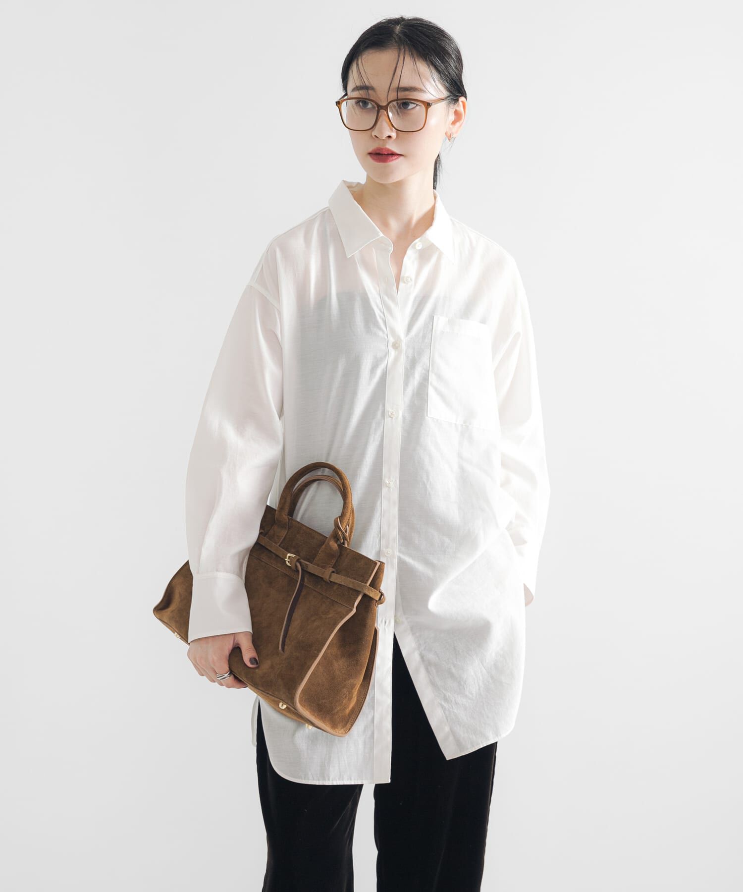 URBAN RESEARCH「シルクコットンロングシャツ」|シャツ・ブラウス|