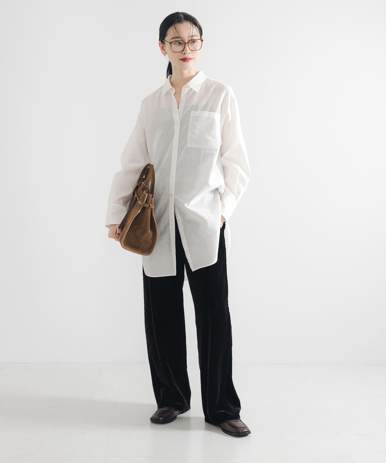 URBAN RESEARCH「シルクコットンロングシャツ」|シャツ・ブラウス|