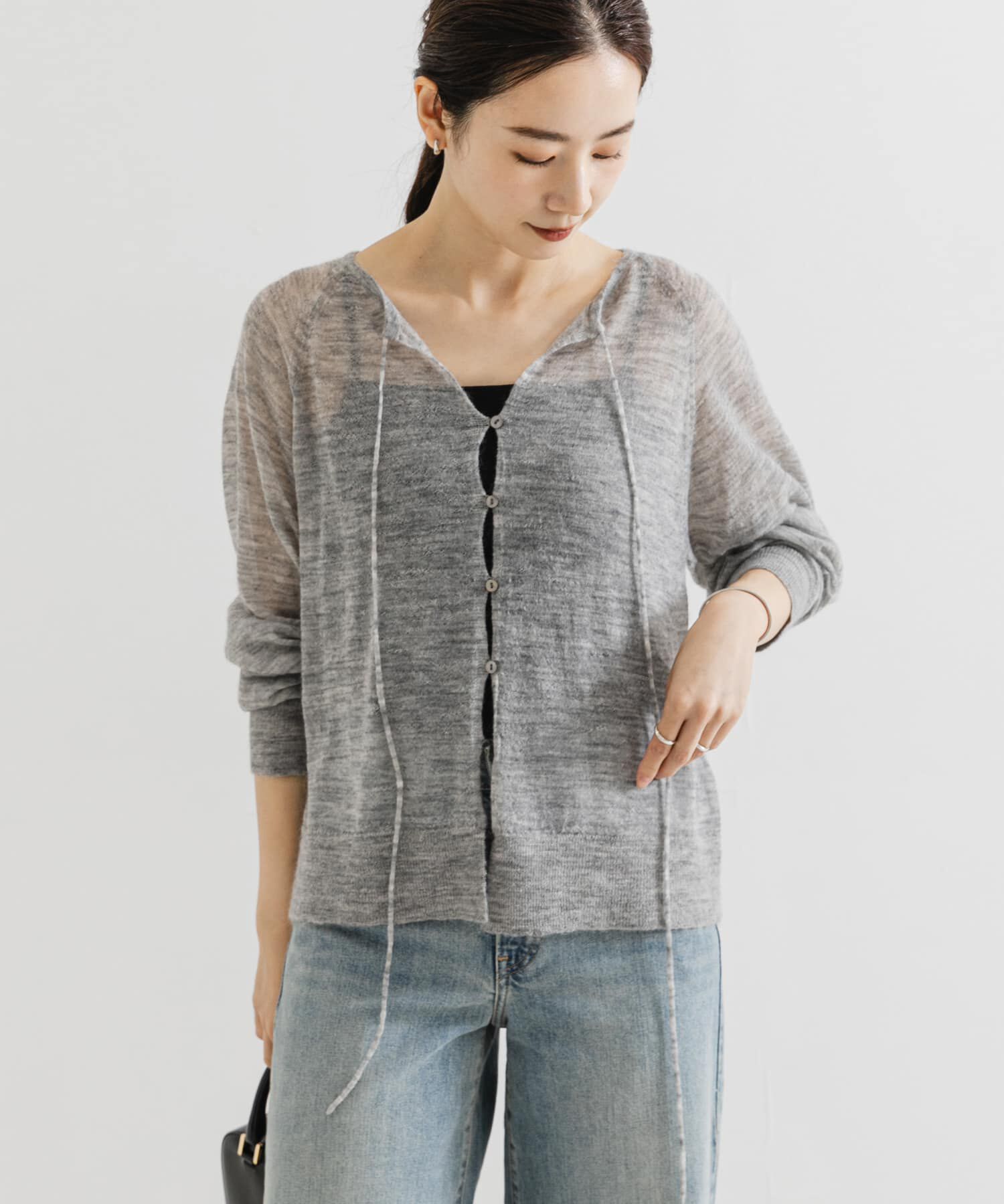 URBAN RESEARCH「ヘアリーショートカーディガン」|カーディガン|ライトグレー