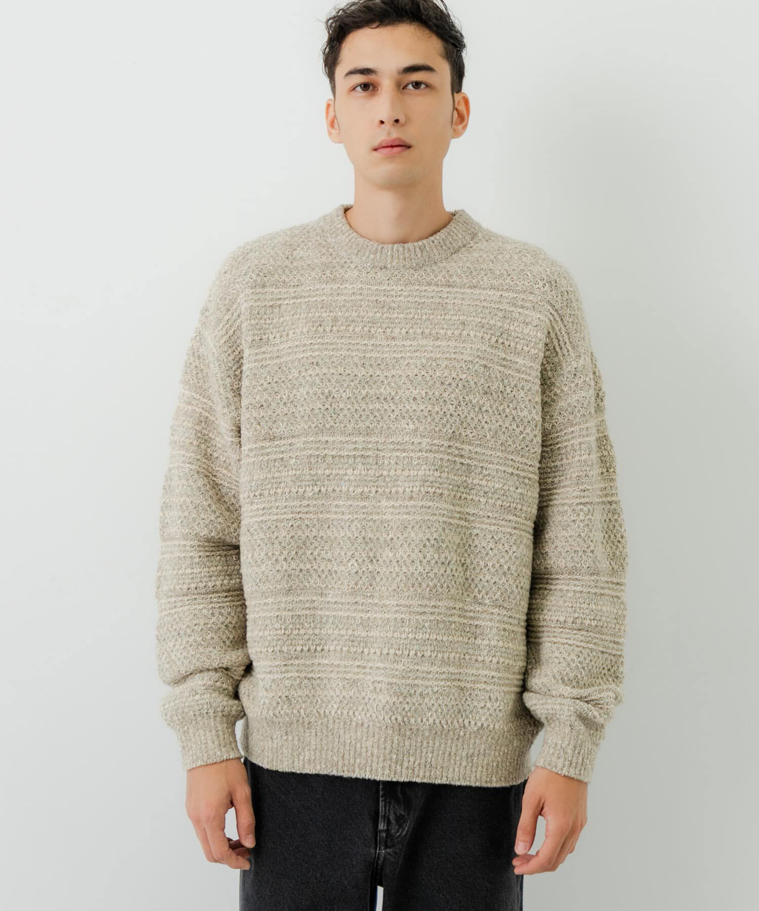 URBAN RESEARCH「『別注』crepuscule&times;URBAN RESEARCH　Multi Border Mix CREW-NECK」|ニット・セーター|