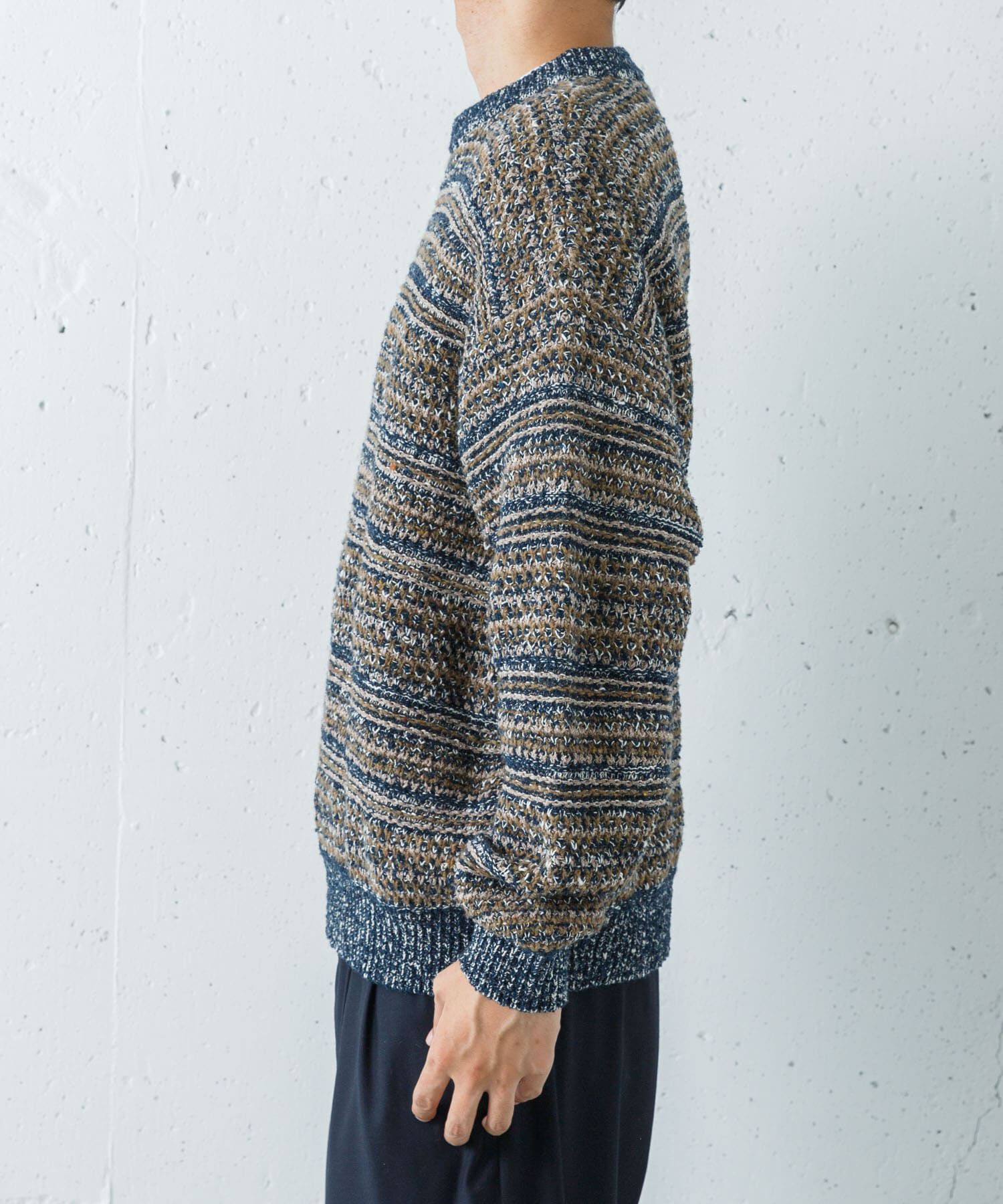 URBAN RESEARCH「『別注』crepuscule&times;URBAN RESEARCH　Multi Border Mix CREW-NECK」|ニット・セーター|