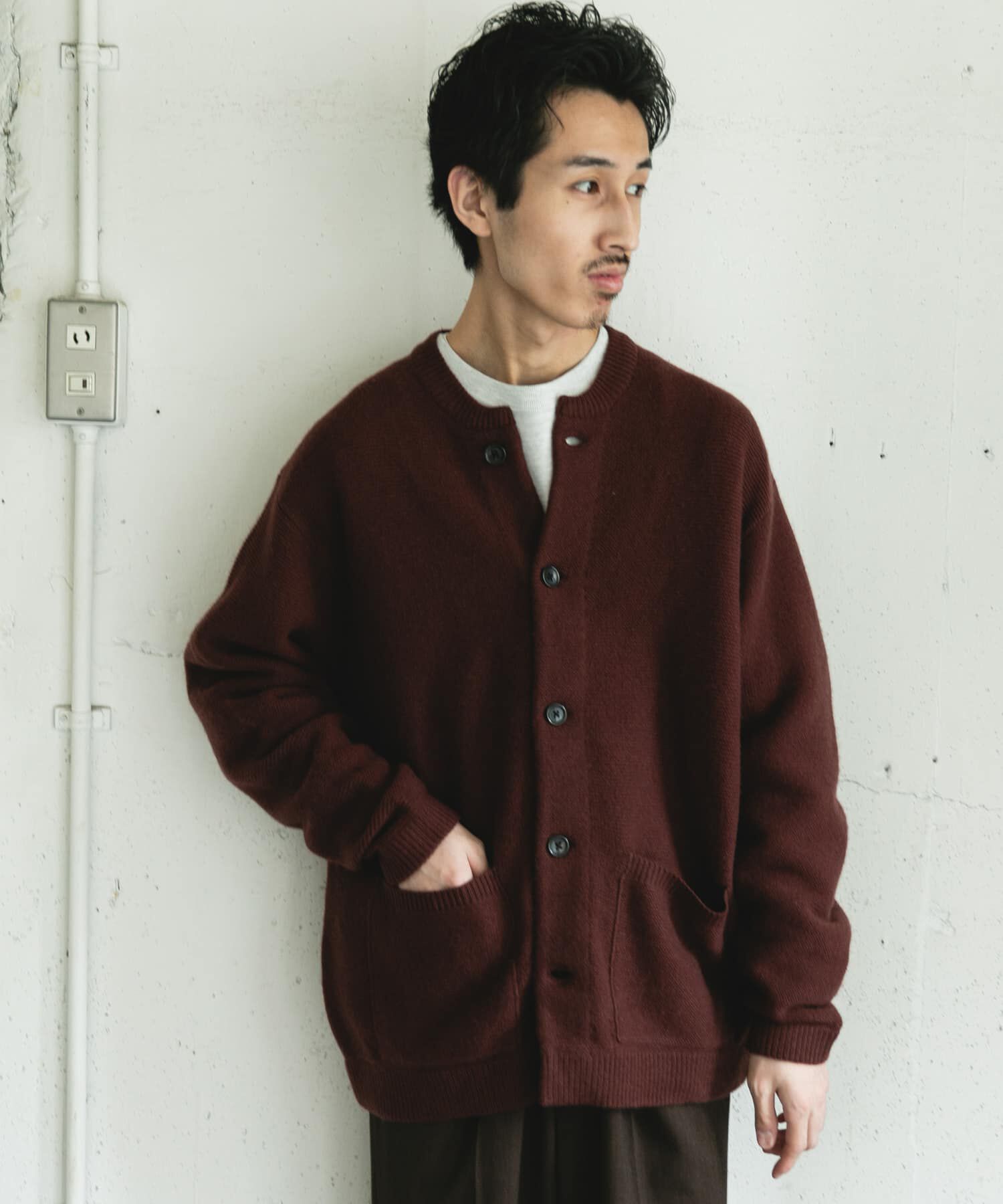 URBAN RESEARCH DOORS「ハミルトンウールガーターカーディガン」|カーディガン|