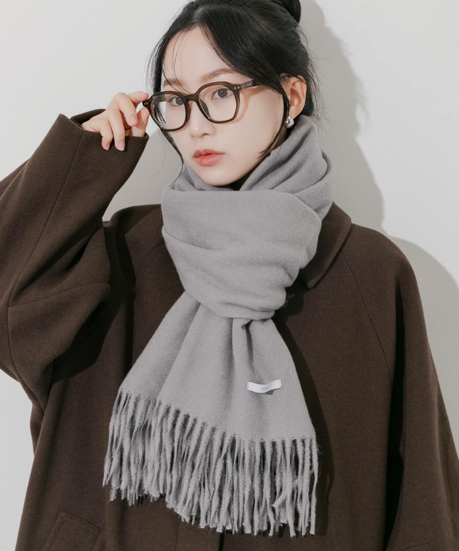 SMELLY「ムジシンプルマフラー」|マフラー|グレー