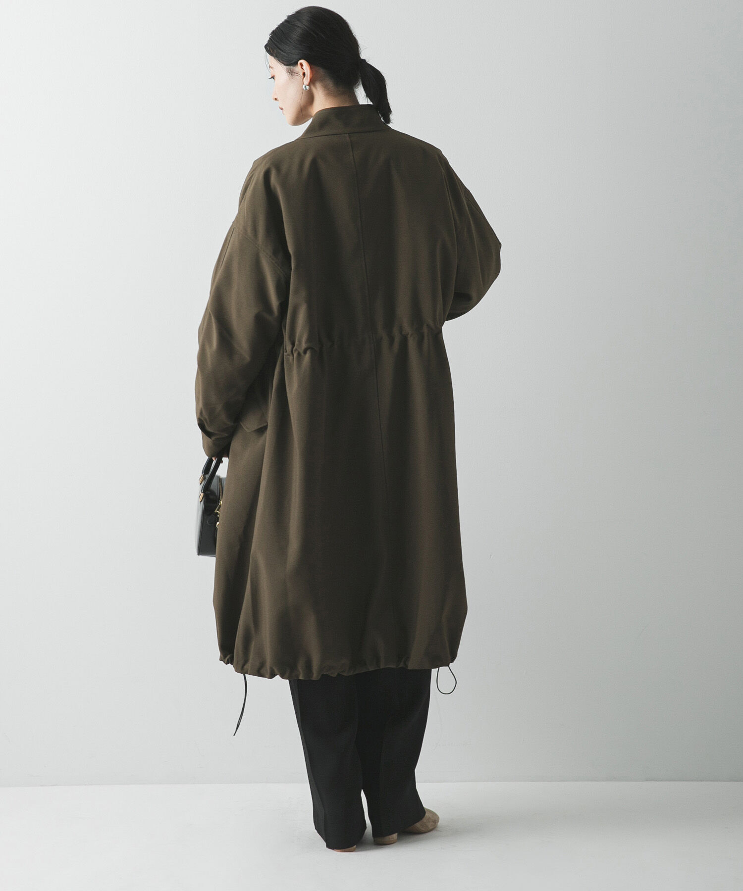 URBAN RESEARCH「『WEB限定』インナーダウン付スタンドカラーロングコート」|ノーカラーコート|