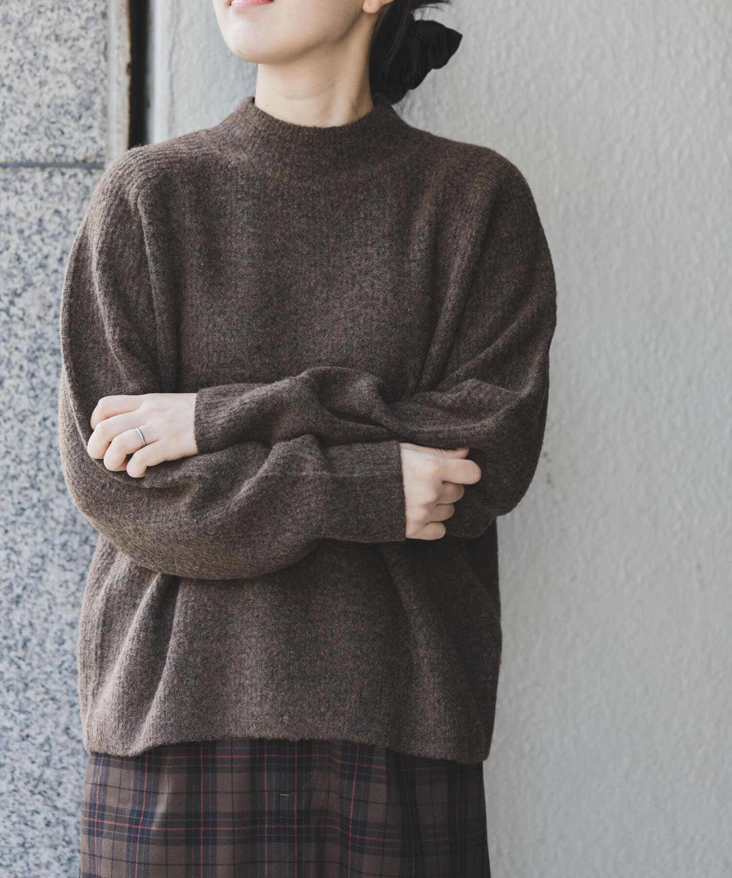 URBAN RESEARCH DOORS「FORK&SPOON　畦編みハイネックニット」|ニット・セーター|ブラウン