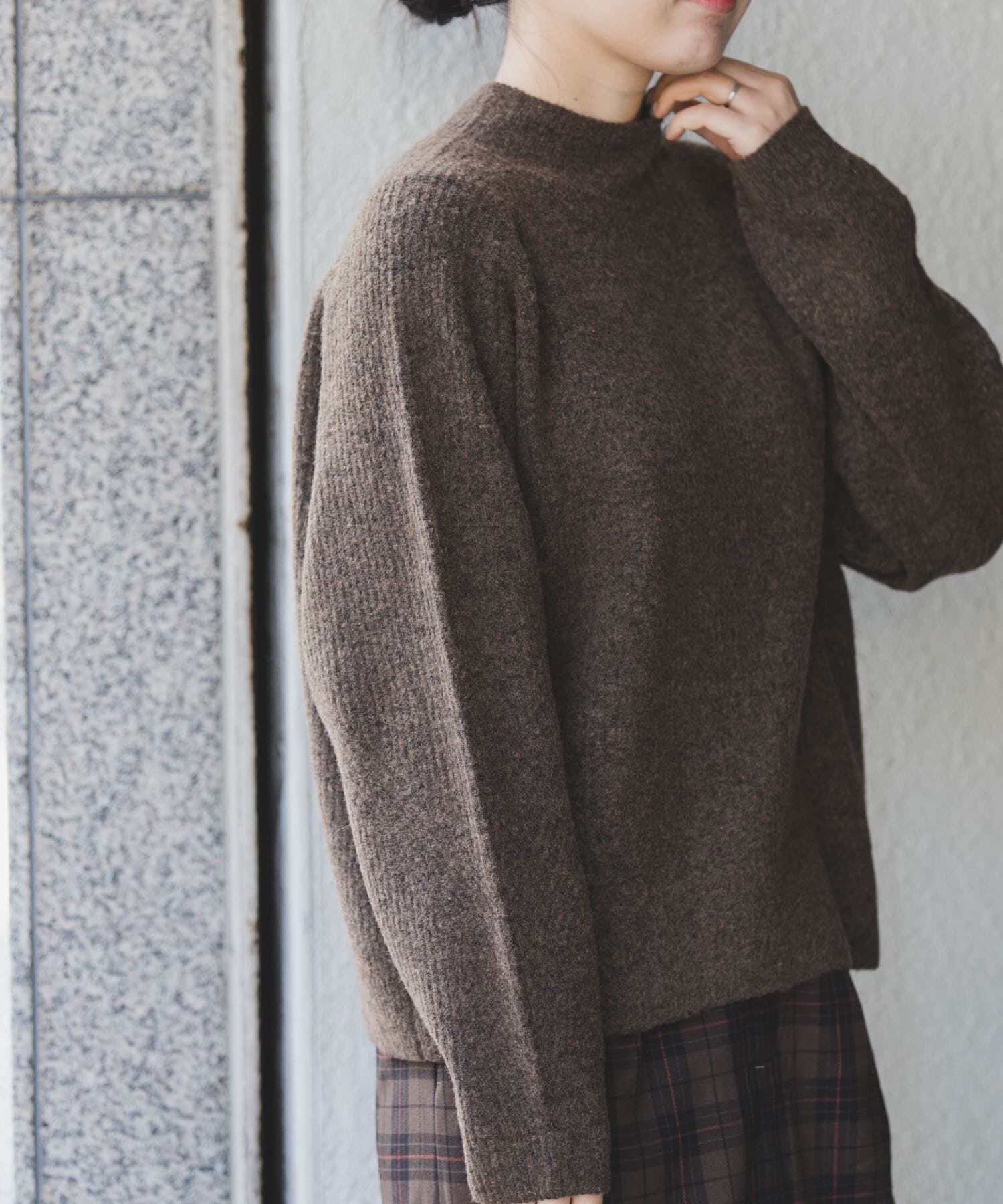 URBAN RESEARCH DOORS「FORK&SPOON　畦編みハイネックニット」|ニット・セーター|