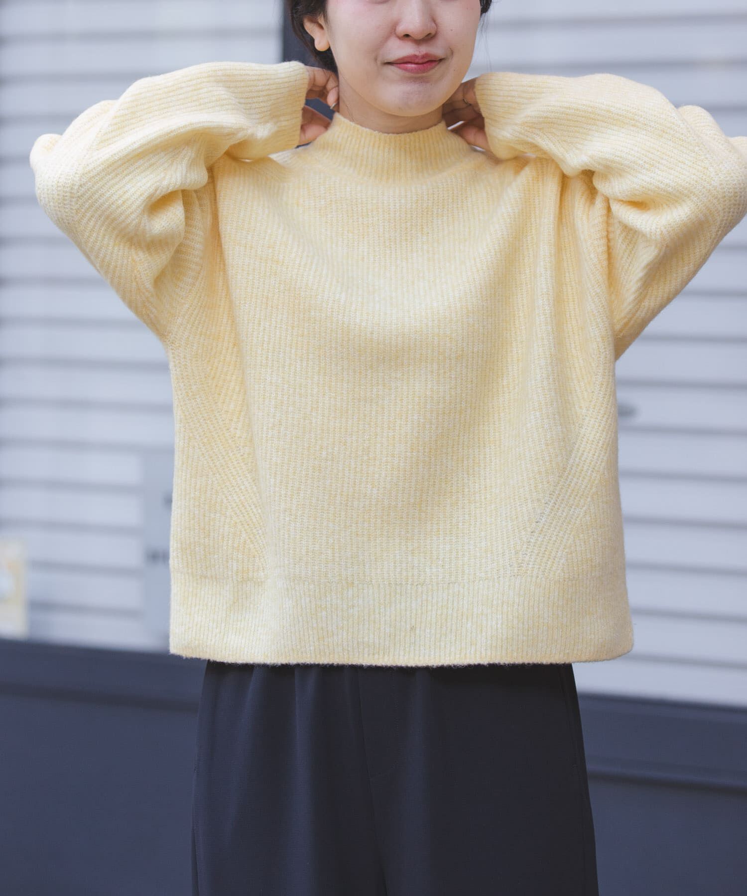 URBAN RESEARCH DOORS「FORK&SPOON　畦編みハイネックニット」|ニット・セーター|イエロー系その他
