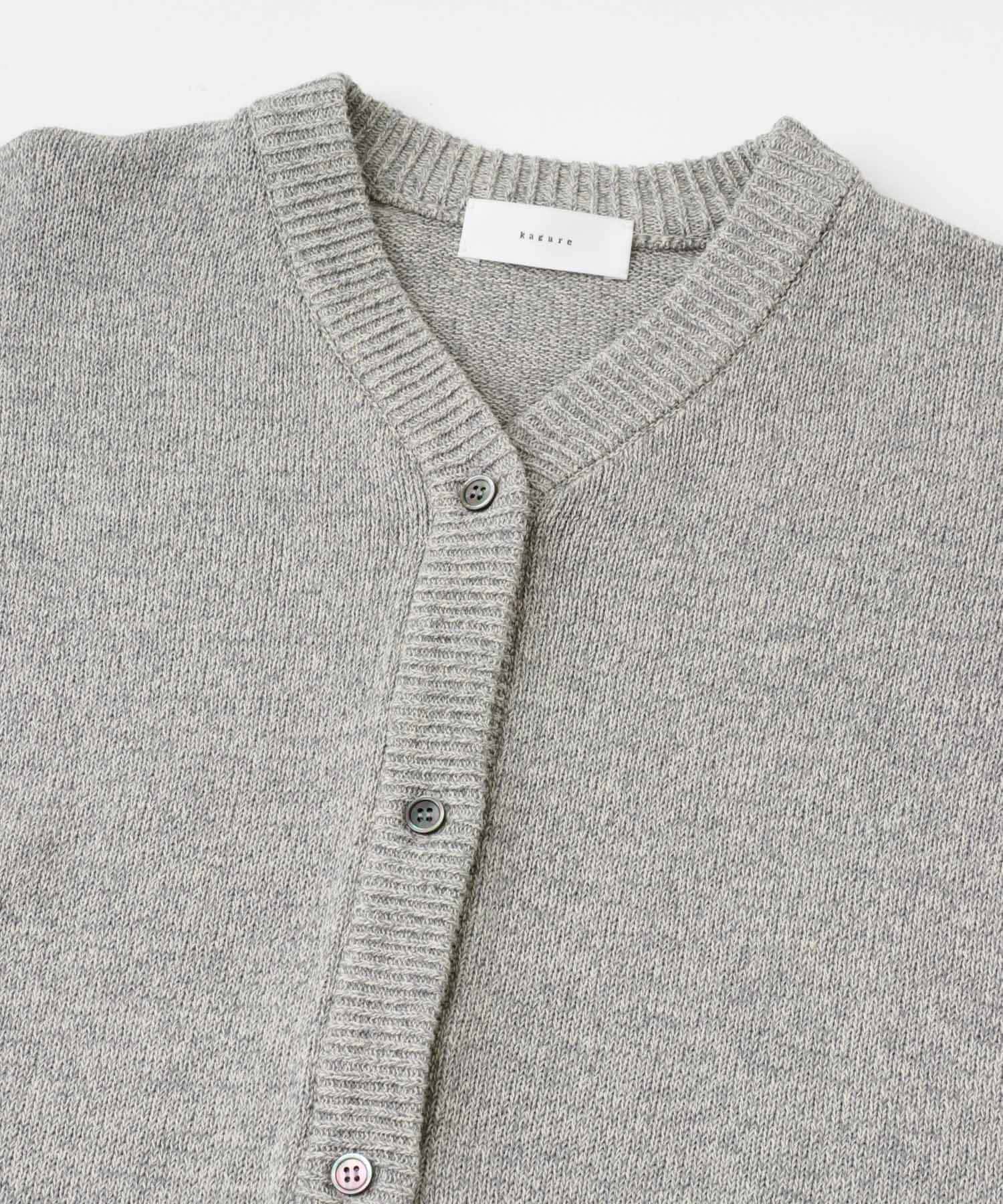 かぐれ「ドライコットンVネックカーディガン」|ニット・セーター|