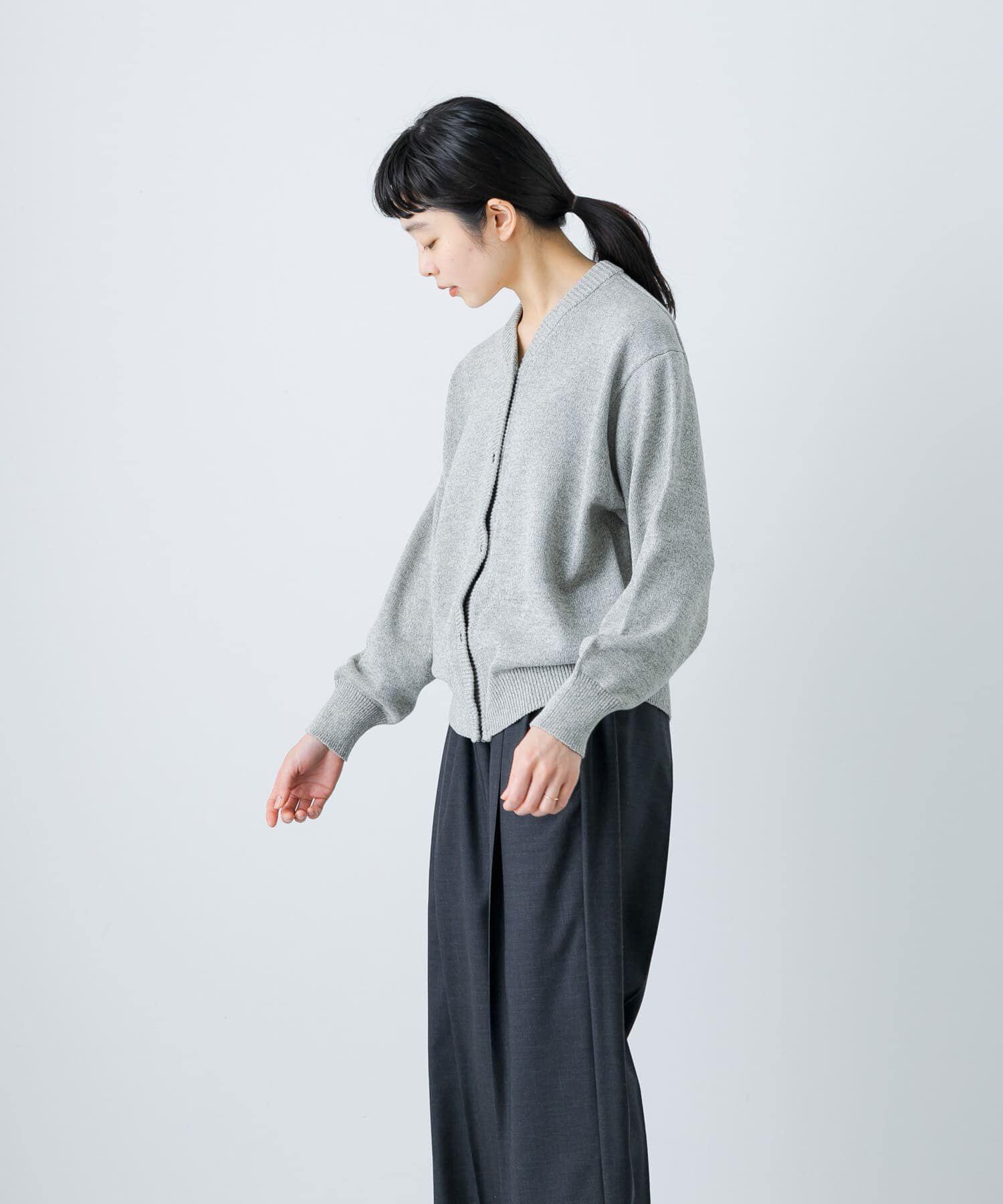 かぐれ「ドライコットンVネックカーディガン」|ニット・セーター|