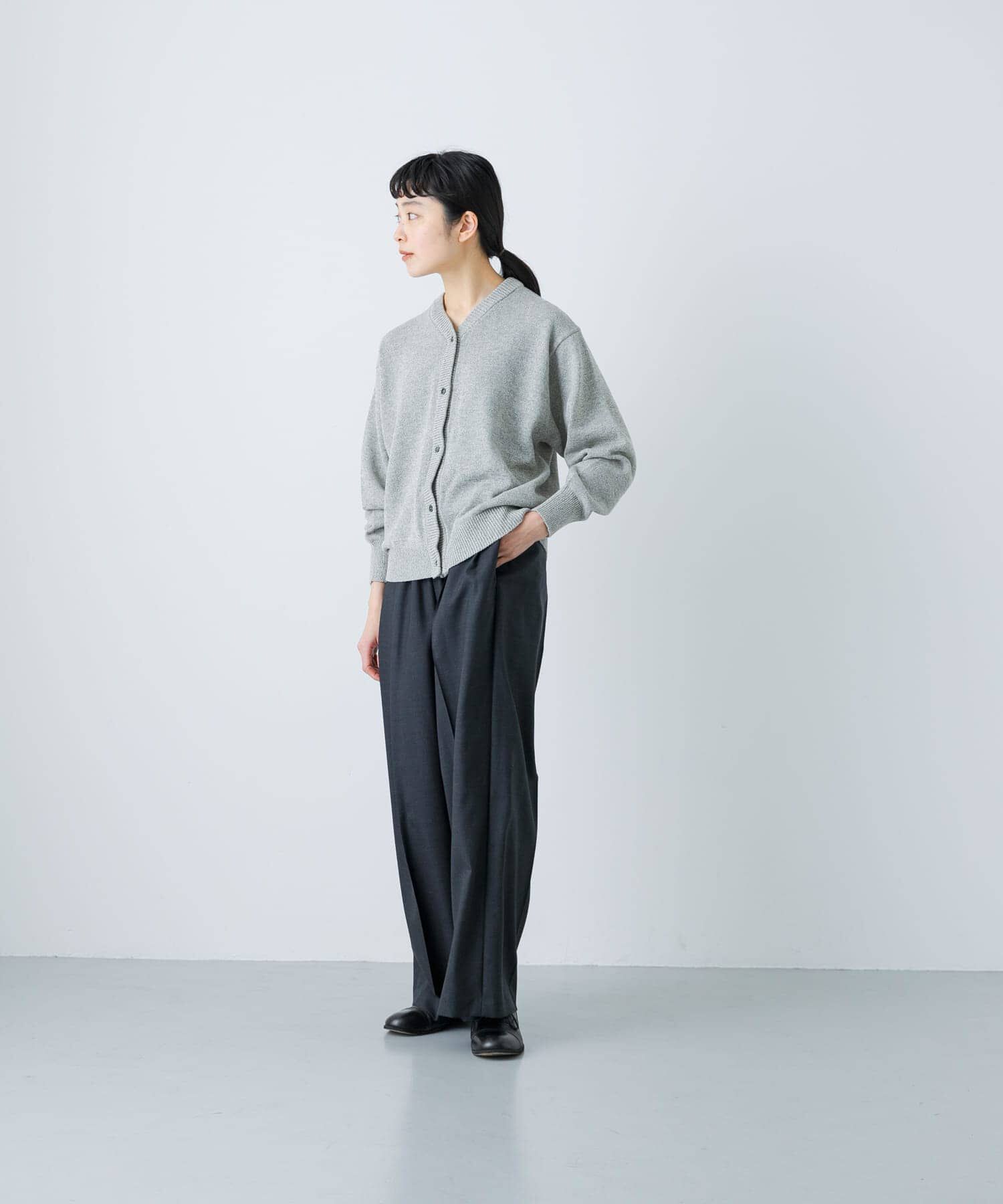 かぐれ「ドライコットンVネックカーディガン」|ニット・セーター|