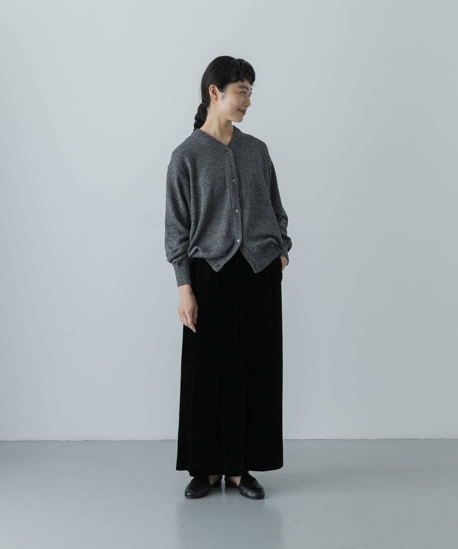 かぐれ「ドライコットンVネックカーディガン」|ニット・セーター|