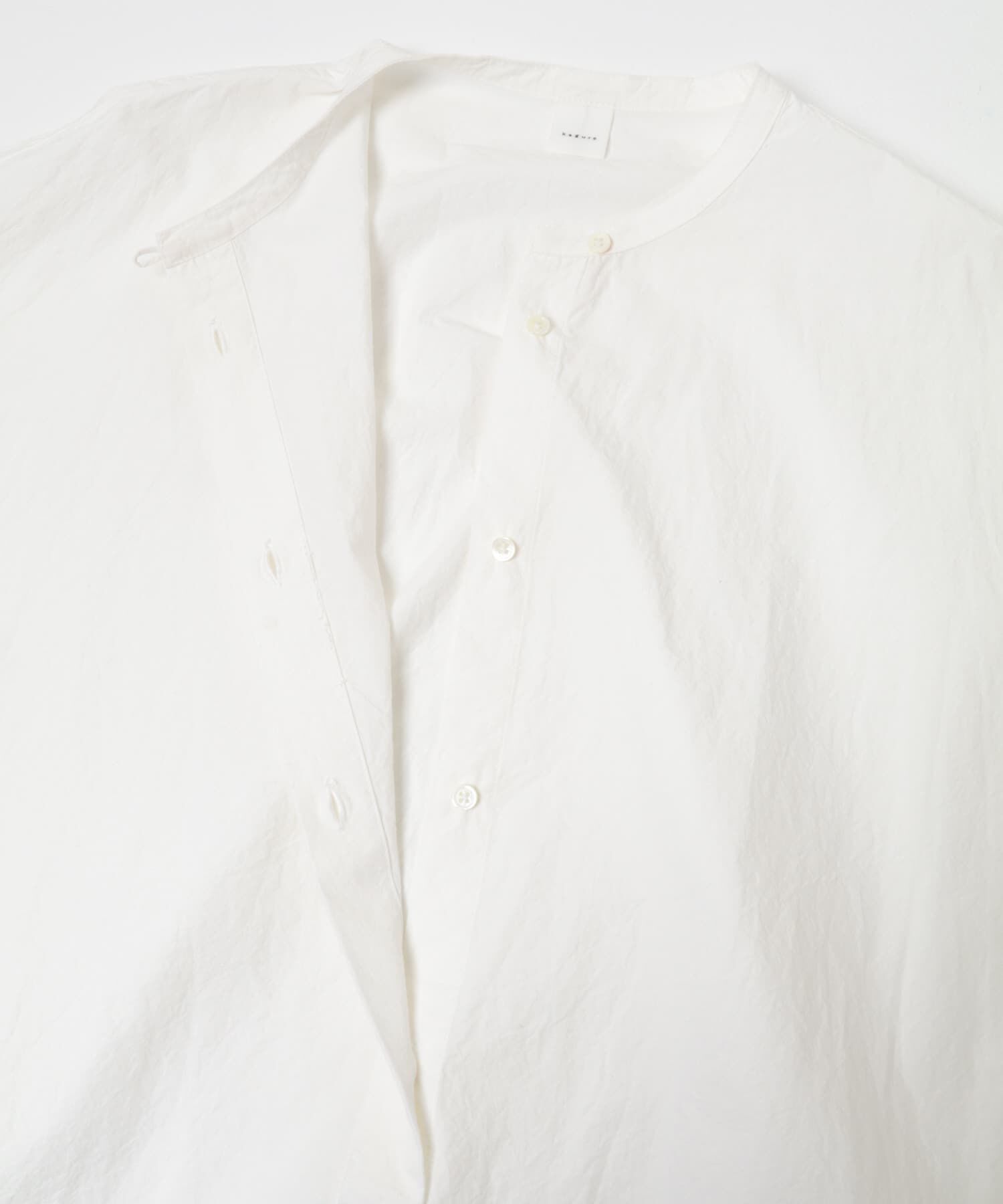 かぐれ「ノーカラークルーネックオーバーシャツ」|シャツ・ブラウス|