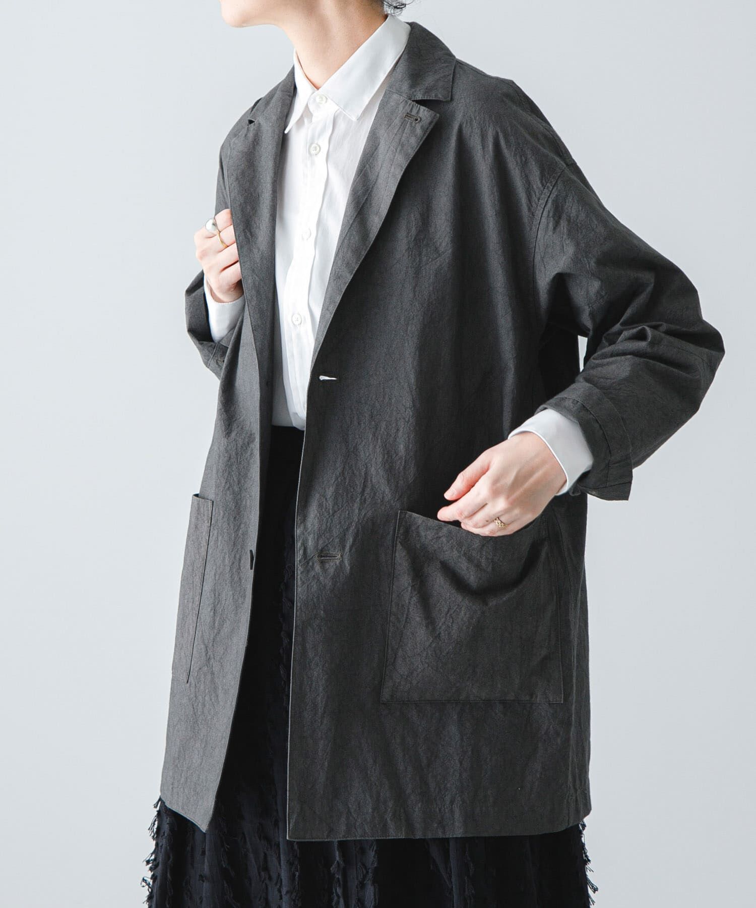 かぐれ「『ユニセックス』コットンテーラードジャケット」|その他|チャコールグレー