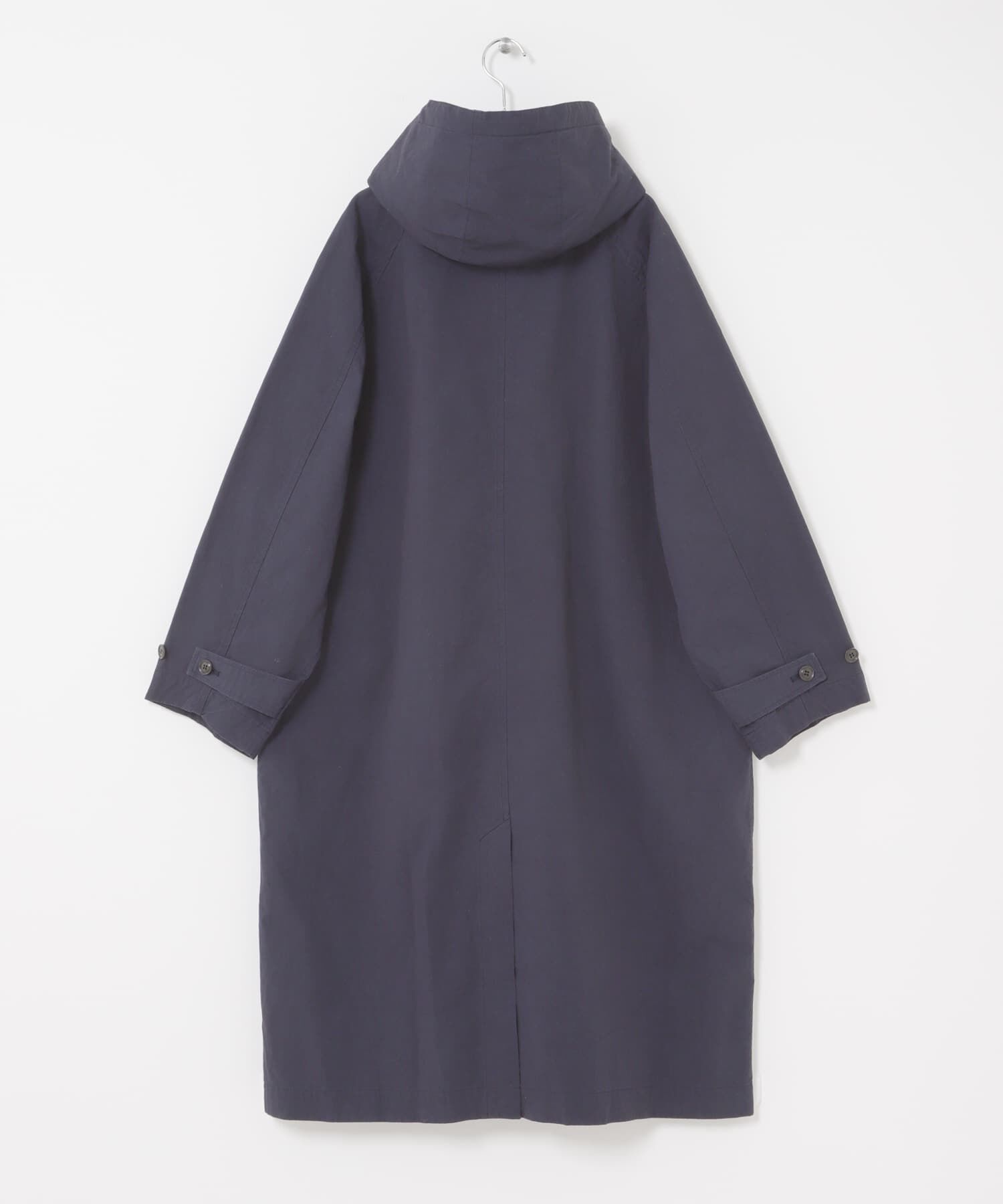 かぐれ「コットンフードラグランコート」|ノーカラーコート|