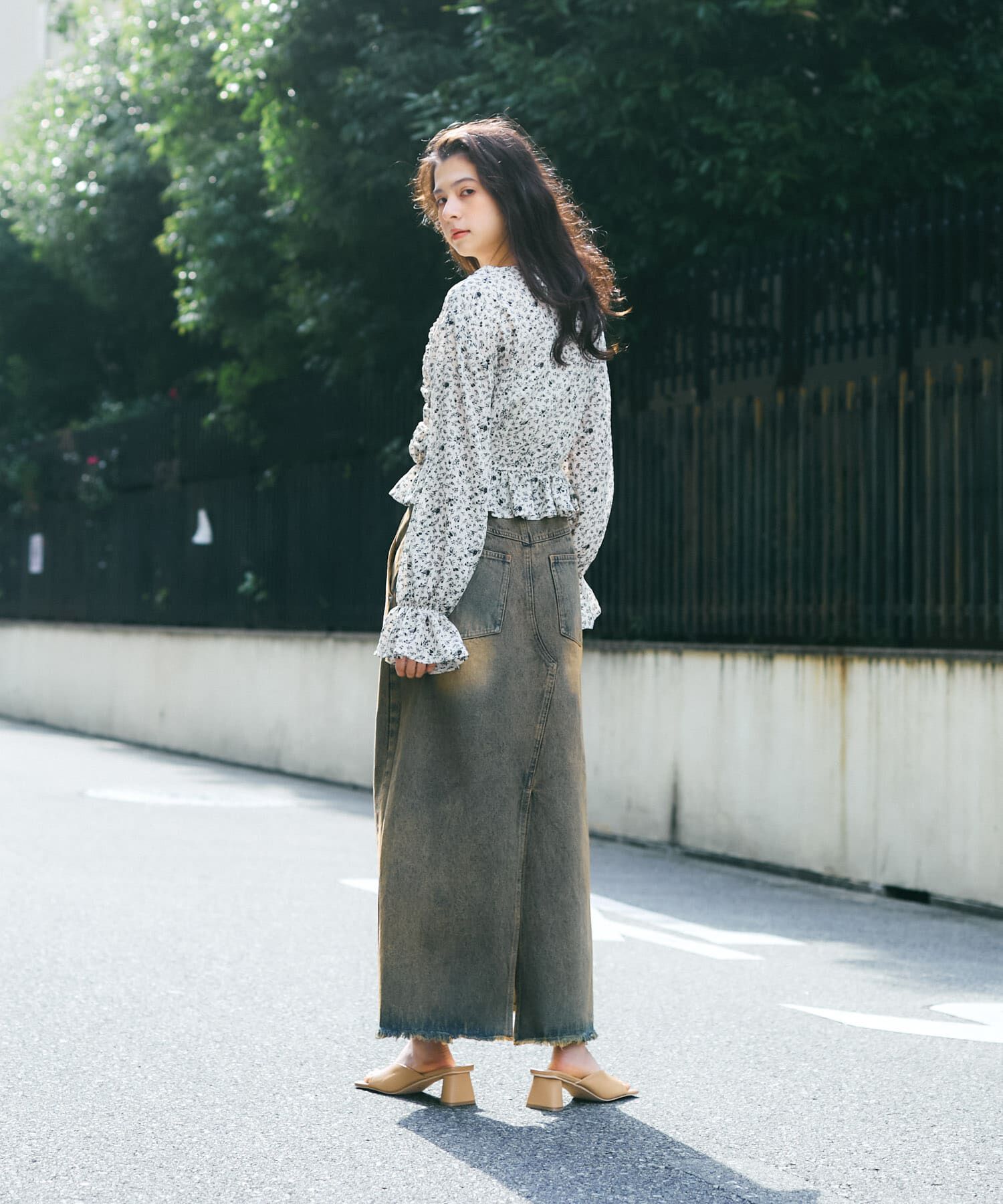  「フラワープリントビスチェブラウス」|シャツ・ブラウス|