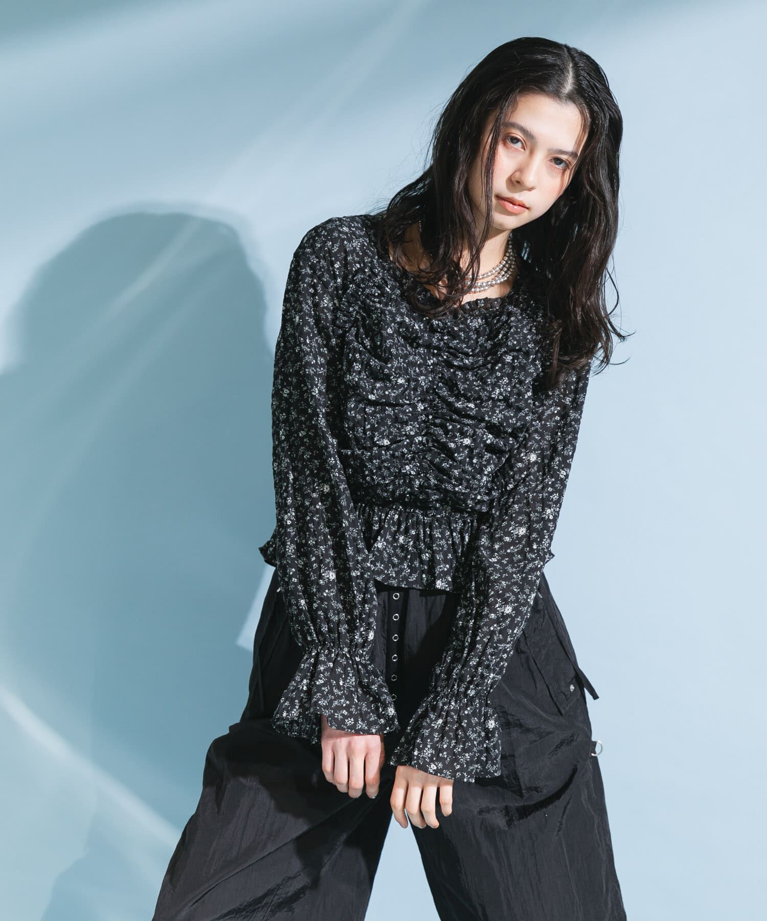  「フラワープリントビスチェブラウス」|シャツ・ブラウス|