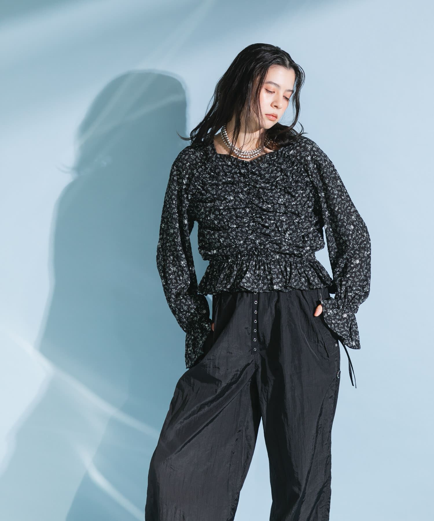  「フラワープリントビスチェブラウス」|シャツ・ブラウス|