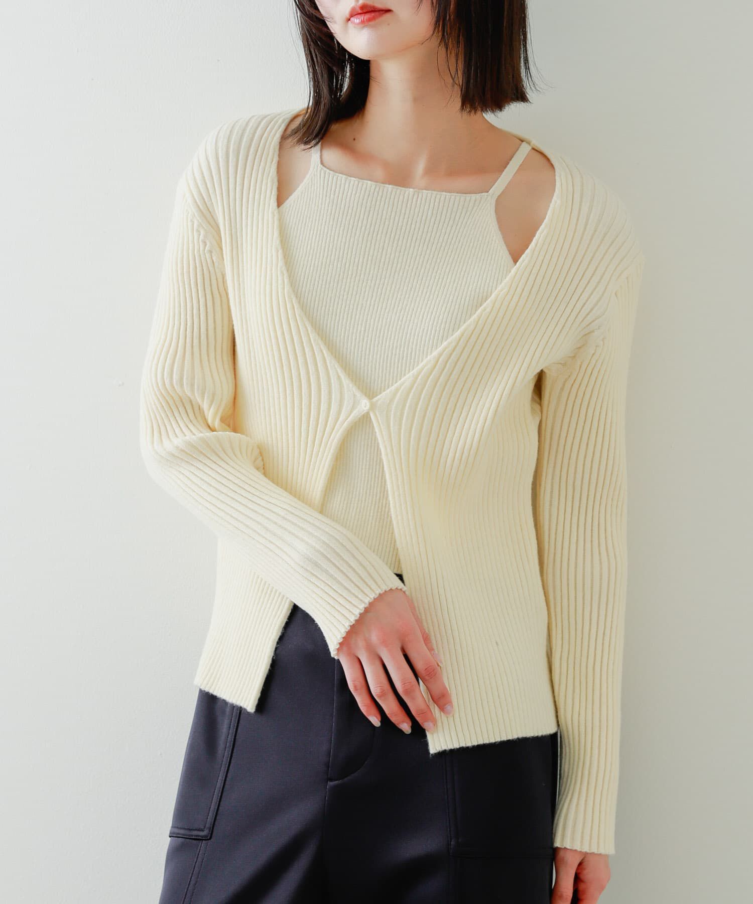 SENSE OF PLACE by URBAN RESEARCH「アンサンブルレイヤードセーター」|ニット・セーター|アイボリー