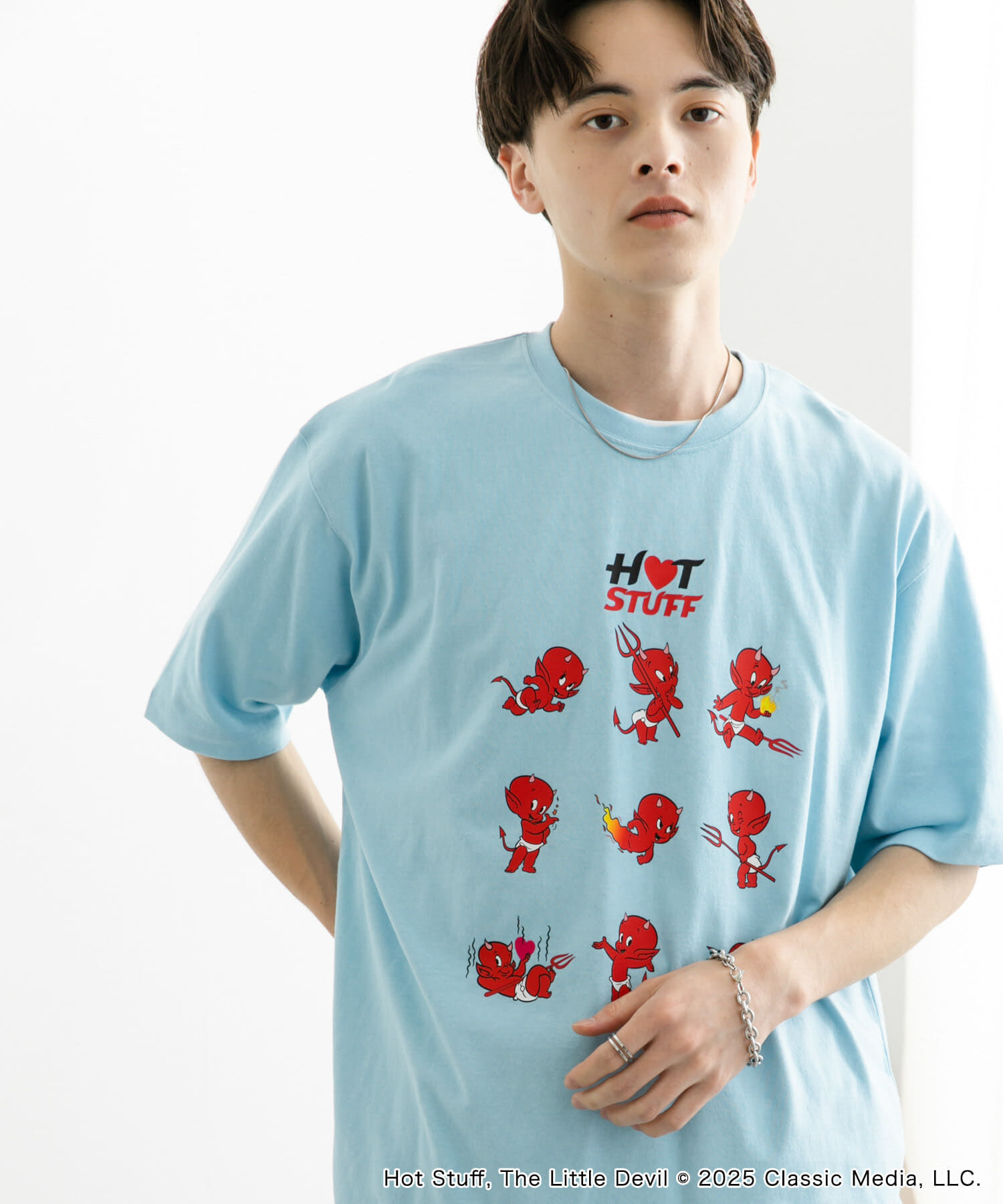 SENSE OF PLACE by URBAN RESEARCH「『別注』HOT STUFF&times;SENSE OF PLACE　 プリントTシャツ B」|Tシャツ・カットソー|ライトブルー