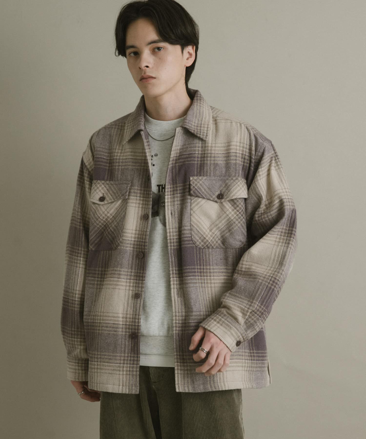 SENSE OF PLACE by URBAN RESEARCH「ブラッシュドヘビーネルチェックシャツ」|シャツ・ブラウス|