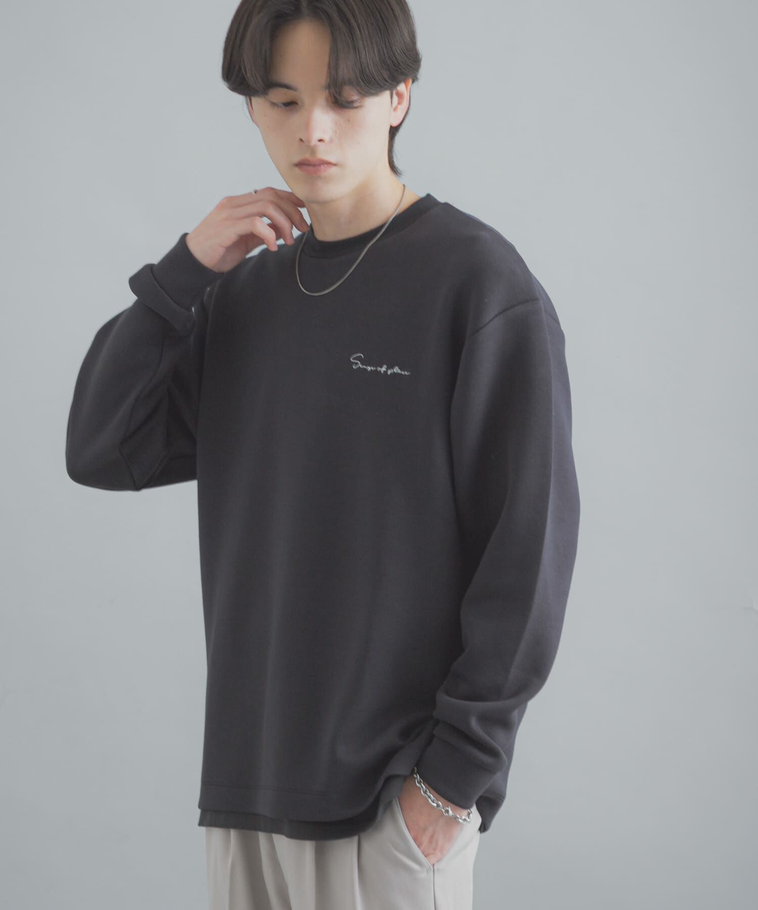 SENSE OF PLACE by URBAN RESEARCH「『一部WEB限定カラー』シシュウダンボールポンチロングスリーブTシャツ」|Tシャツ・カットソー|