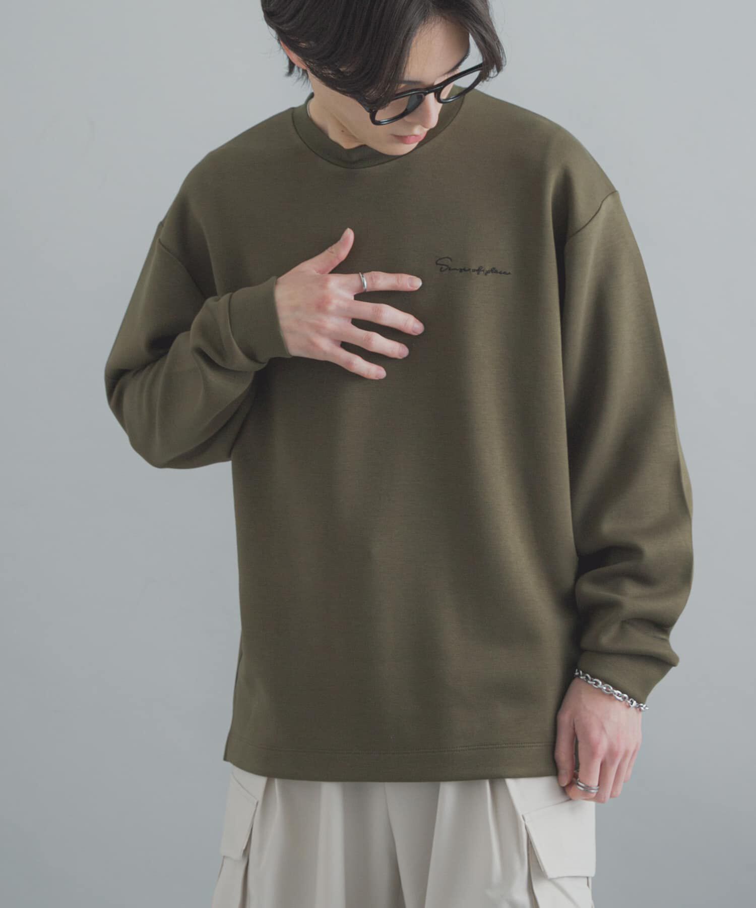 SENSE OF PLACE by URBAN RESEARCH「『一部WEB限定カラー』シシュウダンボールポンチロングスリーブTシャツ」|Tシャツ・カットソー|