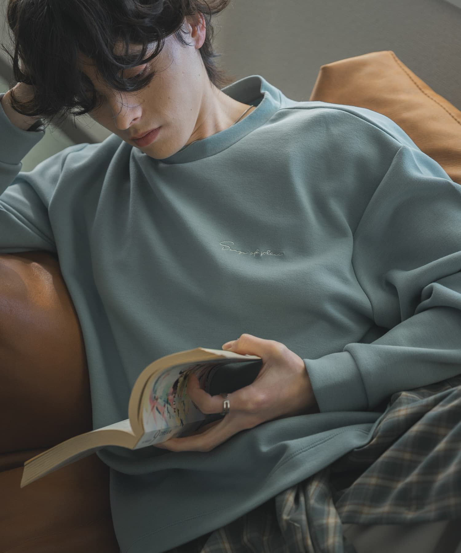 SENSE OF PLACE by URBAN RESEARCH「『一部WEB限定カラー』シシュウダンボールポンチロングスリーブTシャツ」|Tシャツ・カットソー|ライトブルー