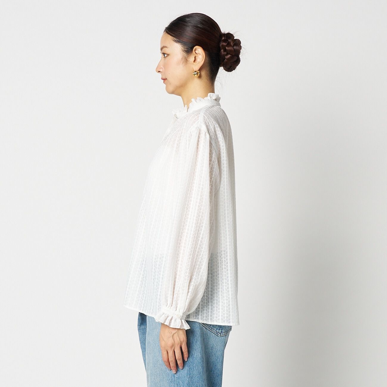 HELIOPOLE「HELIOPOLE RACE FRILL COLLAR BLOUSE」|シャツ・ブラウス|