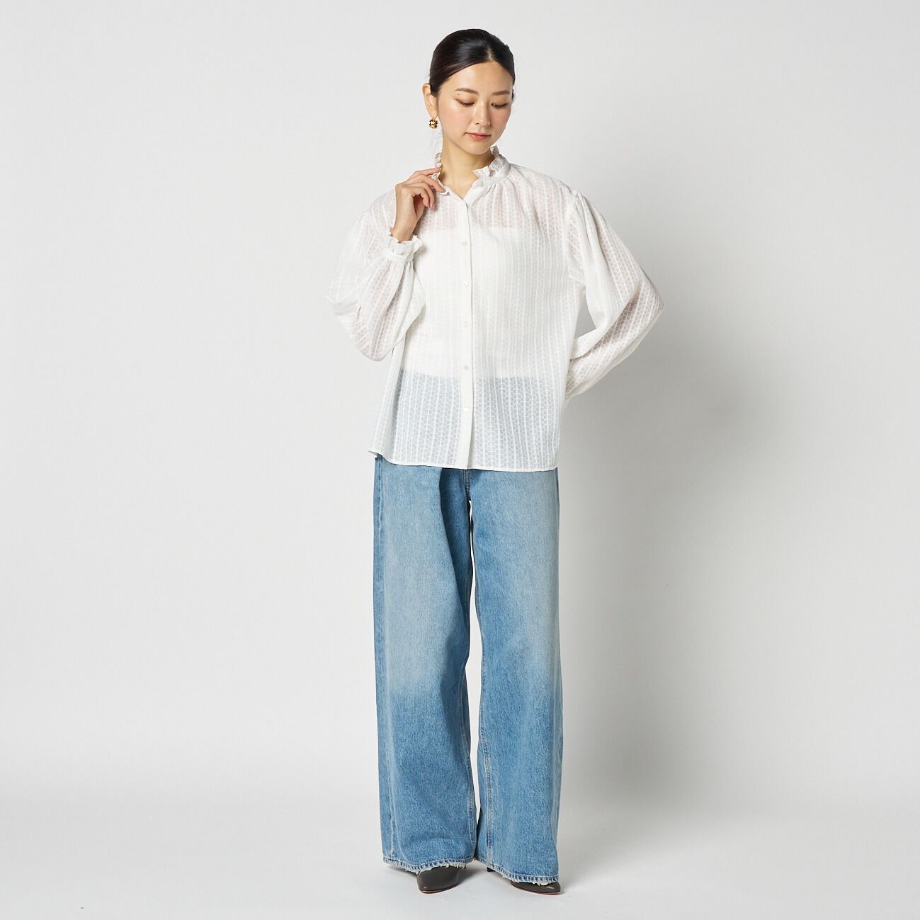 HELIOPOLE「HELIOPOLE RACE FRILL COLLAR BLOUSE」|シャツ・ブラウス|
