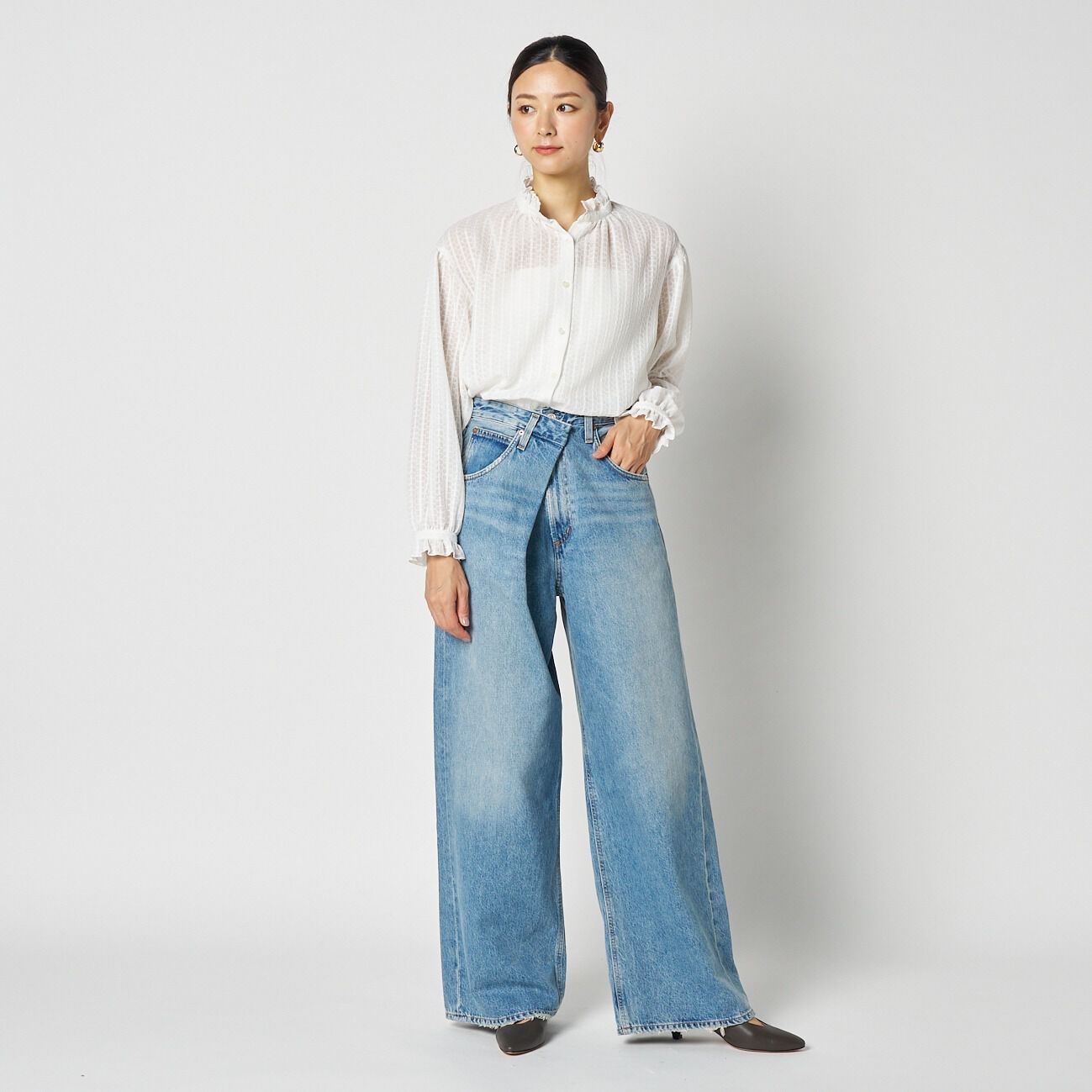 HELIOPOLE「HELIOPOLE RACE FRILL COLLAR BLOUSE」|シャツ・ブラウス|