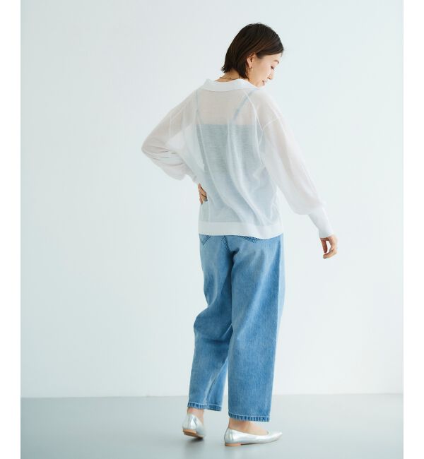 le.coeur blanc「《手洗い可能》シアースキッパー襟付きニット」|ニット・セーター|