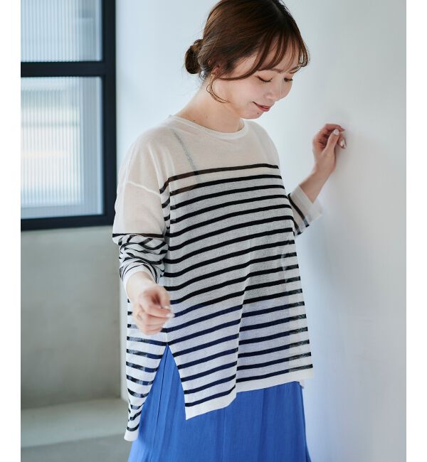 le.coeur blanc「《手洗い可能》シアーニットプルオーバー」|ニット・セーター|