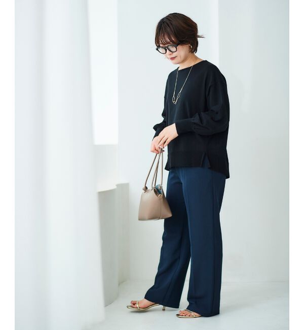 le.coeur blanc「《手洗い可能》ボリュームスリーブニットプルオーバー」|ニット・セーター|