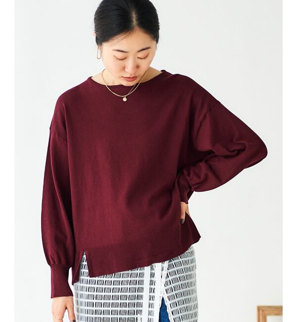 le.coeur blanc「《手洗い可能》ボリュームスリーブニットプルオーバー」|ニット・セーター|