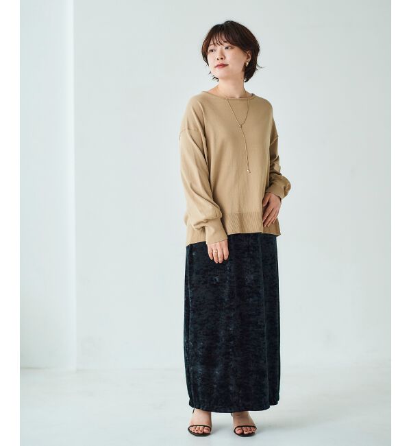 le.coeur blanc「《手洗い可能》ボリュームスリーブニットプルオーバー」|ニット・セーター|