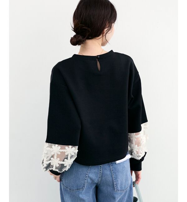  「《WEB限定アイテム》袖レースダンボールスウェット」|スウェット・ジャージ|