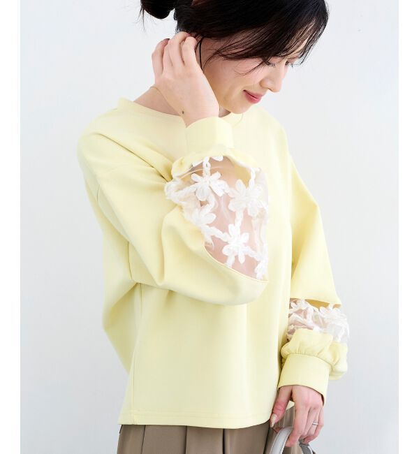  「《WEB限定アイテム》袖レースダンボールスウェット」|スウェット・ジャージ|